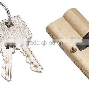 double security solid brass cylinder lock with 3pcs double line keys