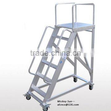 Safety Low Level Aluminum Mobile Work Platform With Wheels photo-2