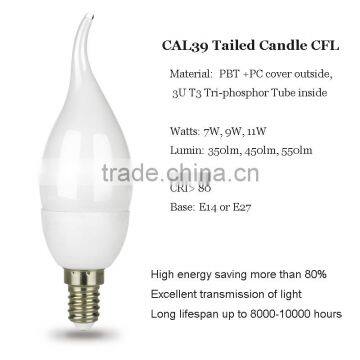 Tri-phosphor 7w Enegy Saving Candle Light Bulbs With E14 E27 Base 120V 230V CE ROHS Certificates photo-3