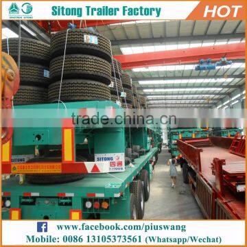 Factory Direct 3 Axles Shipping Container Platform Truck Trailer 20 40 Feet Container Semi Trailer photo-3