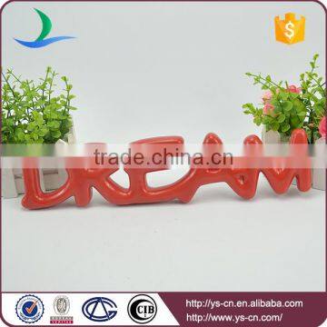 "DREAM" shape ceramic letter sign board for decoration