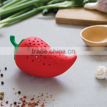 Silicone Red Green Pepper Herb Infuser,Silicone Red Green Pepper Soup Kitchen Tool photo-3