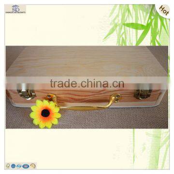 Luxury Cash Packaging Golden Metal Handle Wood Box photo-2