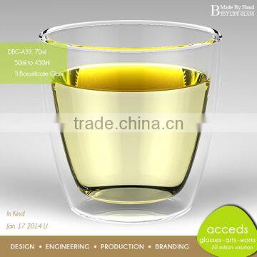 DBG-A14-100 100ml Popular Borosilicate Glass Clear Double Wall Glass Cup photo-4