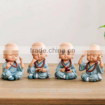 Resin Little Monk Statue Shaolin Monk Figurine photo-2