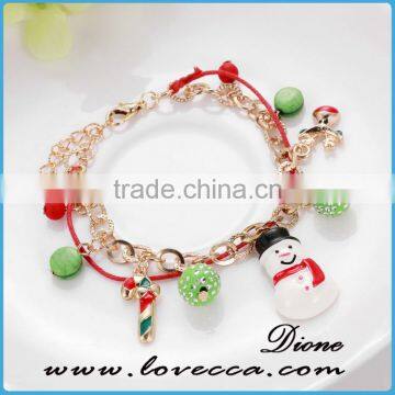 Christmas Snowman Gift Jewelry Bead Charm Bracelets With Christmas Elements photo-5