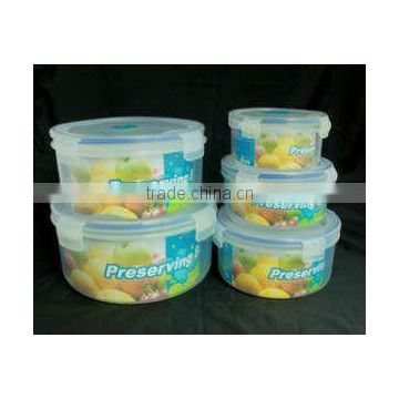 New 5pcs round disposable plastic takeaway food containers with lid