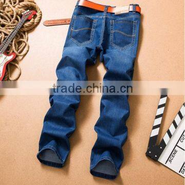 2017 98%Cotton 2%Spandex Woven/Blue Straight Fashion Jeans Pants photo-2