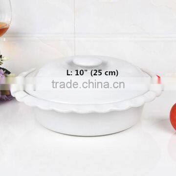 10" Ceramic White Porcelain Round Bakeware photo-3