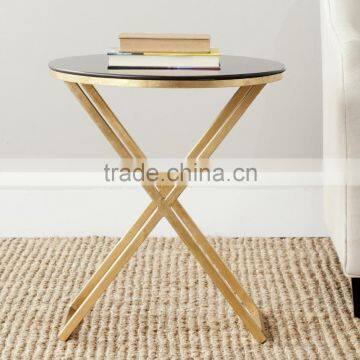 Metal iron X shape gold leg high grade quality end table