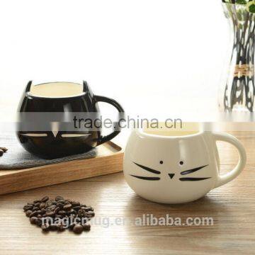 Creative gift Cartoon black and white ceramic cat mug