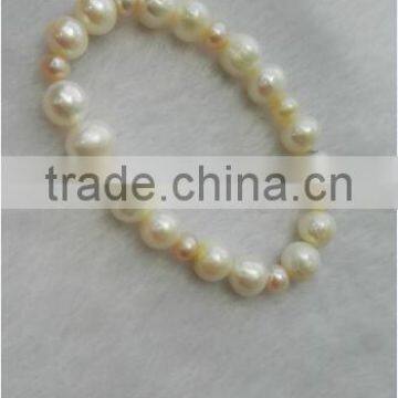 hot selling 3-4mm pink and 7-8mm white freshwater pearl bracelet