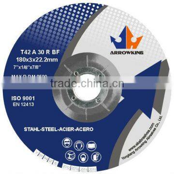 7'' 180x3x22.2mm T42 -Reinforced Resin DC Grinding Wheel for Metal