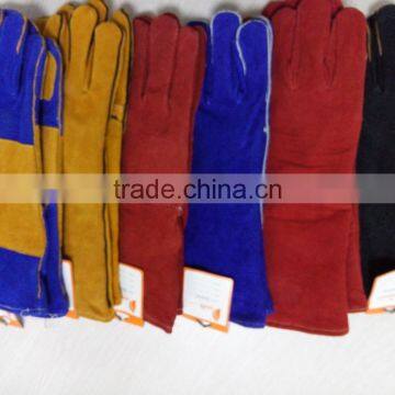 DDSAFETY 2017 Red Cow Gloves Work Leather With Lining And Palm photo-2