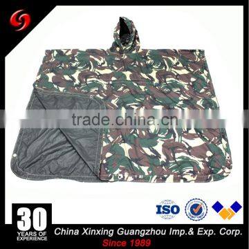 2017 Custom Printed PVC Rain Ponchos Military Raincoat