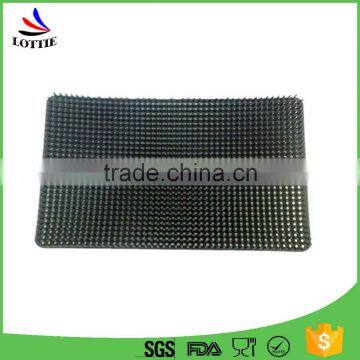 Chinese manufacturers black Rectangle Thicker Anti Slip Eco-Friendly Medical Silicone Pin Mat