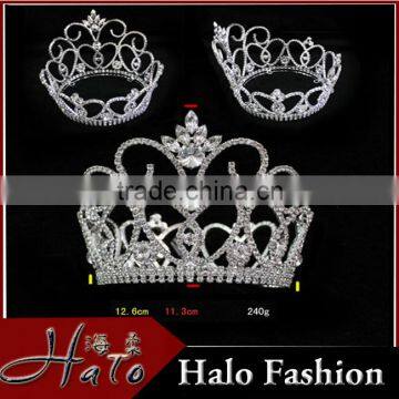 2015 New Design Round Rhinestone Cheap Full Pageant Crown H172-169