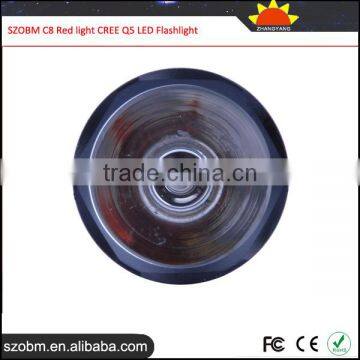 2016 Latest SZOBM C8 Red Light Q5 LED Flashlight, Red Light Aluminum Alloy C8 Tactical LED Flashlight Torch photo-4