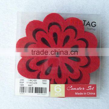 Red flower heat resistant mats for home decoration