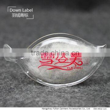 Clear Custom down tag with logo