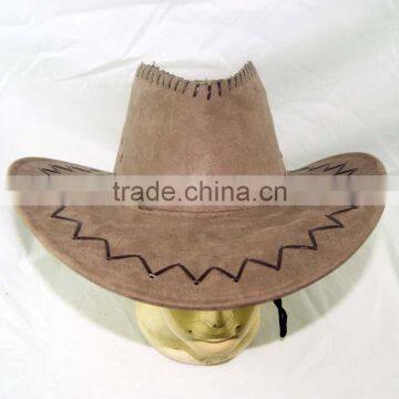 Brown Wool Felt Cowboy Hat, Wide Brim Sun Hat Top Quality photo-2