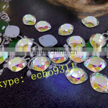 big horse eye flat surface AB color crystal loose pendant for jewelry making;clothing