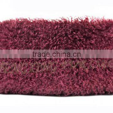CX-D-01A High Quality Customed Size ColorfulTibetan Lamb Fur Pillow Cover photo-3