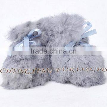 CX-SHOES-07C European Genuine Rabbit Fur Baby Shoes photo-3