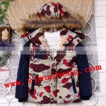 2014 Hot sale longsleeve winter red Camo coats for children high quality cheap winter coats