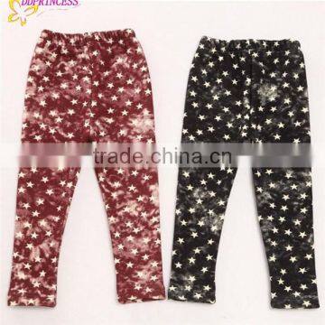 Unique Fashion Style Girl Warmer Cute Print Star Velour Winter Pants