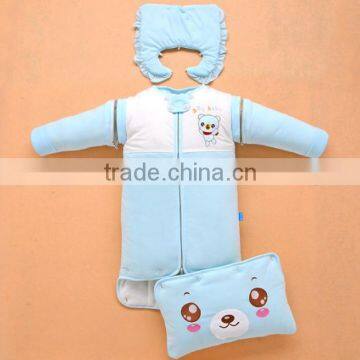 High Quality Pure Cotton Baby Sleeping Bag Lovely Bear Printing Baby Muslin Sleeping Wrap photo-4