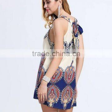 Zm50287b Europe Hot Sell Women Clothes New Design Sleeveless Printed Lady Dress photo-2