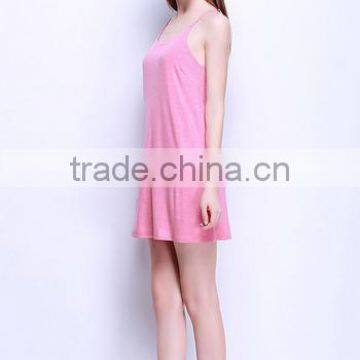 2017 Cheapsale Blank Sexy Ladies Fit Solid Gown Strap Summer Casual Dress China Supplier photo-3