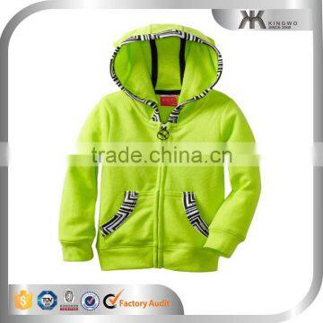 Wholesale 100% Cotton Children Plain Hoodies for Kids With Trim Print photo-3