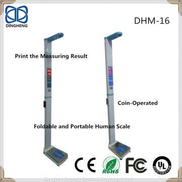 DHM-16 Foldable Ultrasonic Digital Height and Weight Scale With Coin and Print photo-2
