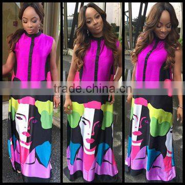 Walson The Summer New Sexy Beautiful Picture Printed Loose Dress Long Maxi Dress Silk Dress photo-2