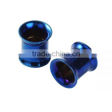 8mm Stainless Steel Ear Stretcher Expander Cylinder Blue Eye Ear Plugs Piercing