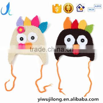 2017 Fashion Cute Turkey Animals Shape Crochet Acrylic Soft Ear Cover Baby Beanie Hat