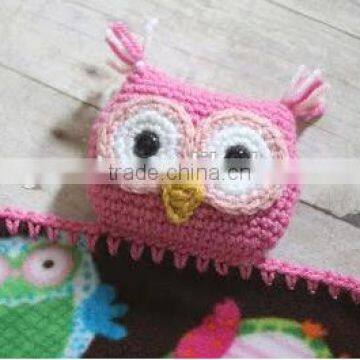 Hand Kntting Kit Crochet Animal Sets Crochet Owl Lovey Blanket Set photo-2
