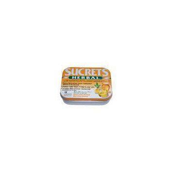 SUCRETS Candy Tin Container , Small Mints Box With Embossing On Lid