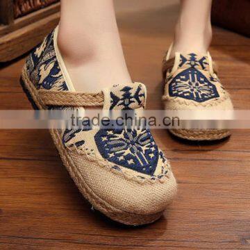 Handmade straw sandals The fisherman shoes folk style hemp linen woven shoes Pure manual Weave