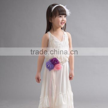 Wholesale girls ruffle fashion lace dress princess dress evening party dress