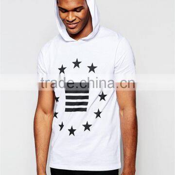 Mans O-neck Cotton Wear Short sleeve T Shirt With Cap