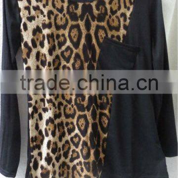 OEM leopard wholesale t shirt long sleeve t shirt cheap