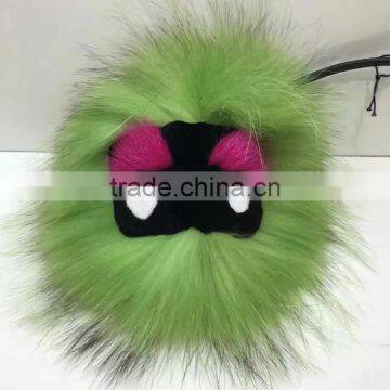 Colorful Promotional Fashion Fur Accessories Raccoon Fur Fuzzy KeyChain photo-5