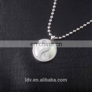 Latest Design Double Color Drops Round Shaped Stainless Steel Pendant Necklace China Tai Ji Jewelry