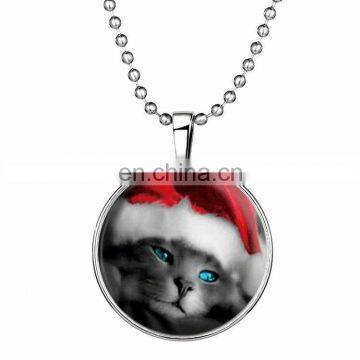 Glowing Pendant Necklace Cute Cat Christmas Model Chain Luminous necklace women jewelry