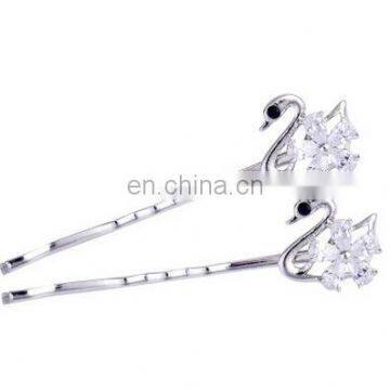 New Star Butterfly Crystal Zircon Silver Bobby Pin Hair Clip 1 Pair