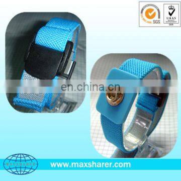 Wholesale soft hot selling wrist band antistatic esd plastic claps fabric wrist strap