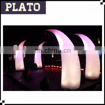 Popular lighted wedding curved cone/giant decorative inflatable cone for concert